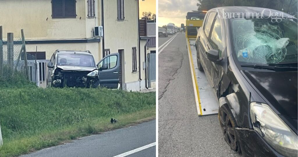 Le auto dopo l'incidente