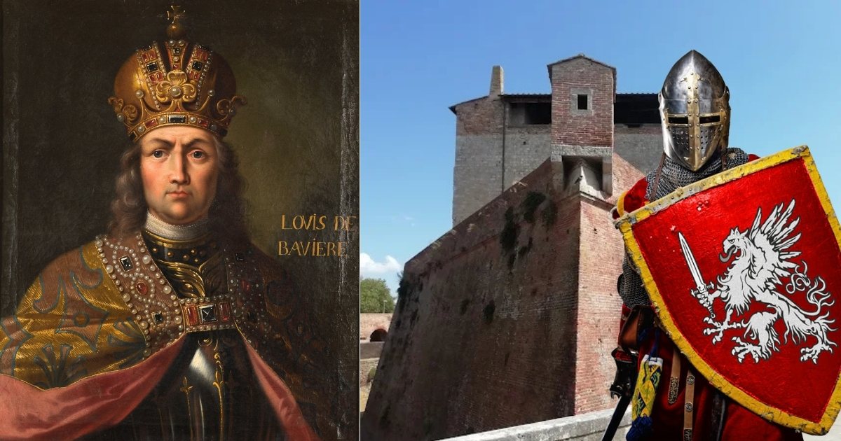 Un quadro raffigurante Ludovico il Bavaro e il Cassero senese