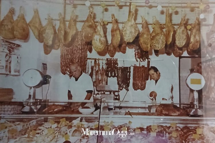 Giuseppe Nannini in una macelleria