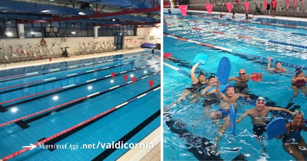 La piscina comunale Balestri, a destra corsi dell'Olimpic Nuoto