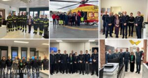 La prefetta con le forze dell'ordine e i soccorritori del territorio