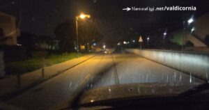 Un'immagine della tempesta di ghiaccio a Venturina