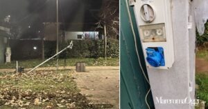 L'albero di Natale vandalizzato a Ribolla e la presa della corrente rotta