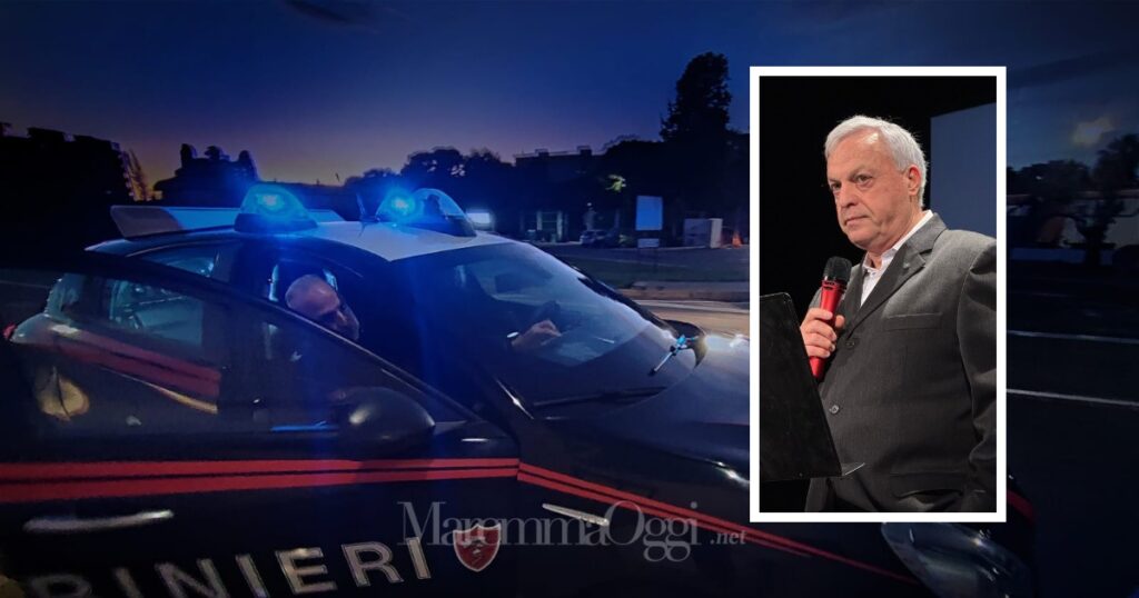 Una pattuglia dei carabinieri e l'assessore Giorgio Poggetti