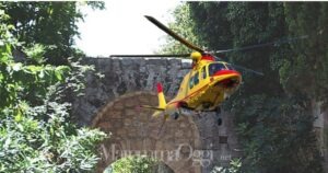 Le mura di Saturnia, il 20enne è stato soccorso con Pegaso