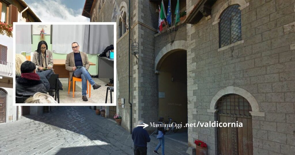 Il Comune di Piombino e un momento dell'incontro della vicepresidente Diop