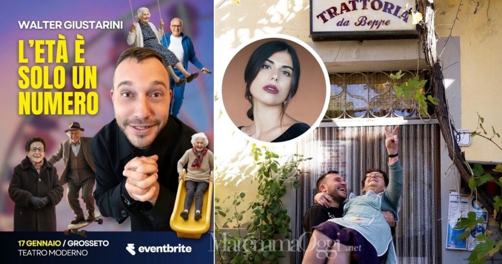 La locandina di "L'età è solo un numero", Walter Giustarini con nonna Cate e Chiara Aquero