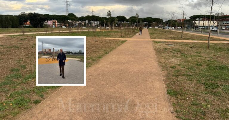 Il parco del Diversivo e l'assessore allo sport Fabrizio Rossi