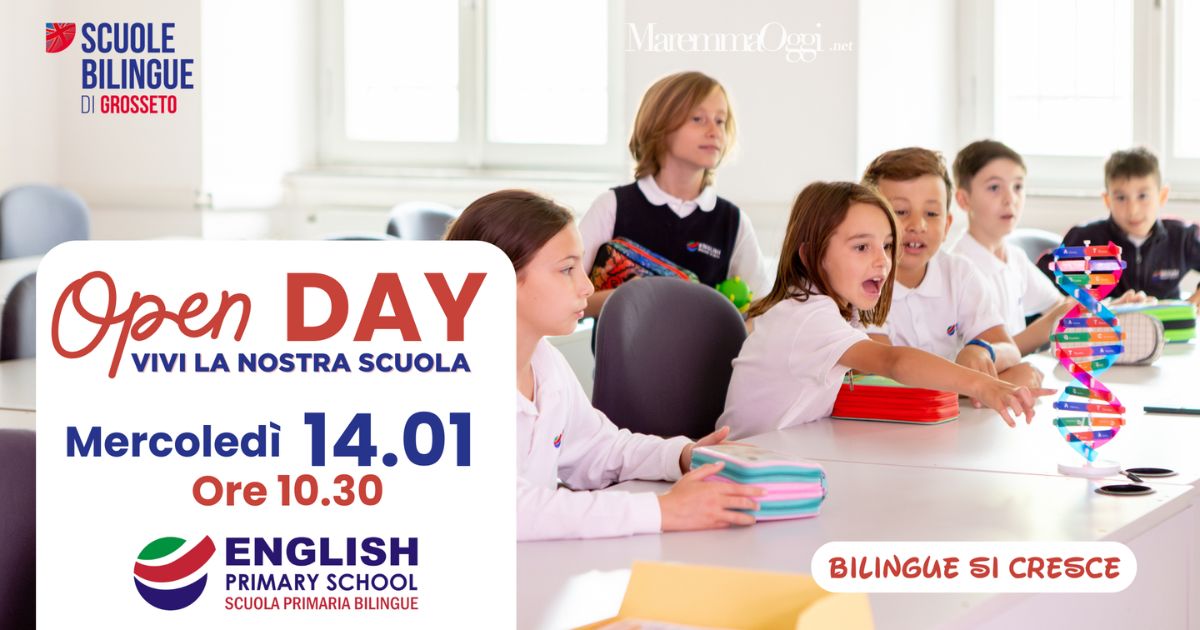 La locandina dell'open day alla scuola bilingue