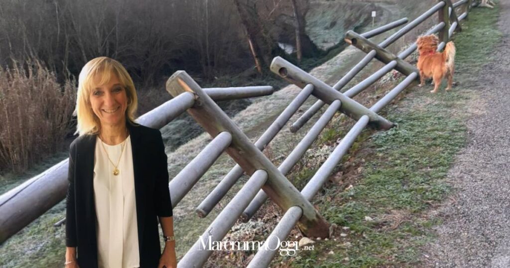 La passeggiata danneggiata e la sindaca Alessandra Biondi