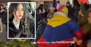 Un momento delle proteste in piazza e Morena Paradiso