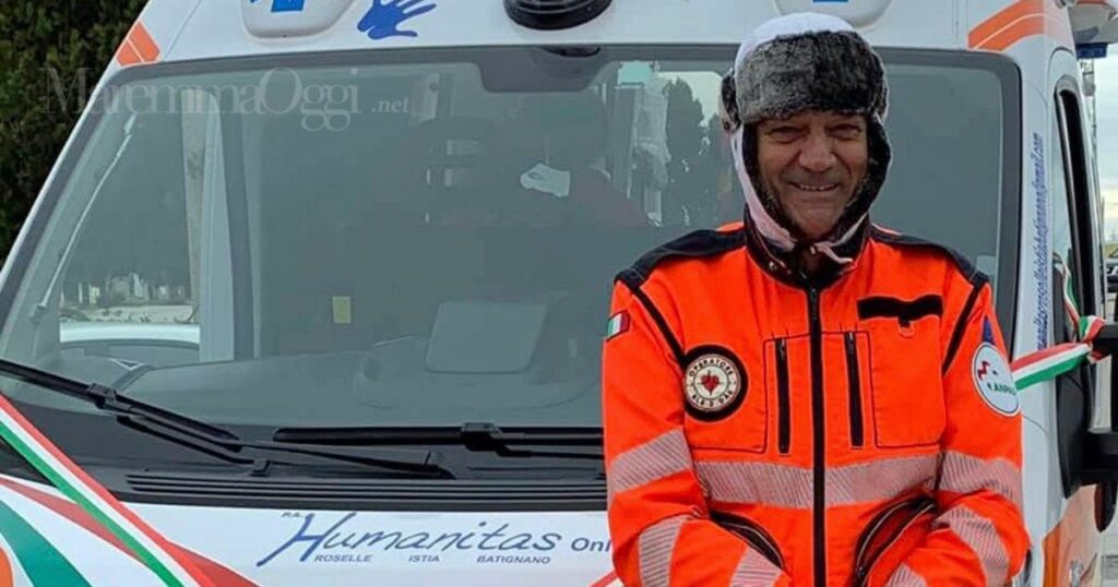Gianfranco Mignarri all'inaugurazione di una nuova ambulanza di Humanitas