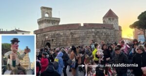 Il Carnevale a Piombino, nel riquadro Cicciolo