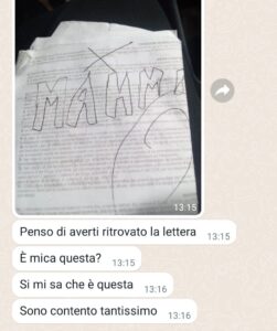 La lettera ritrovata da Vittorio