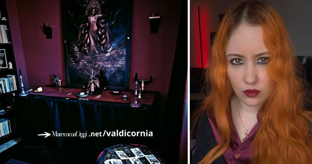 La sala del culto dei satanisti e un'immagine di Jennifer Mezzetta
