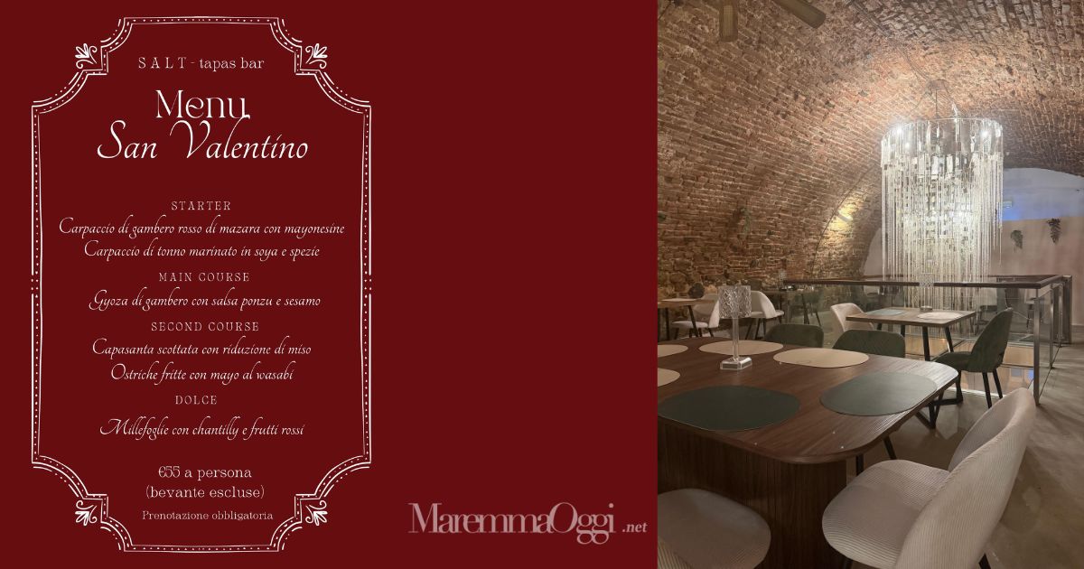 L'interno di Salt e il menu di San Valentino