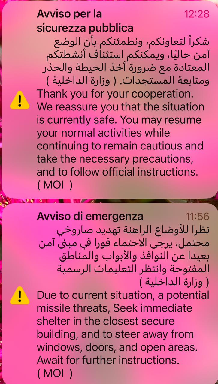 Gli avvisi di emergenza sul telefono