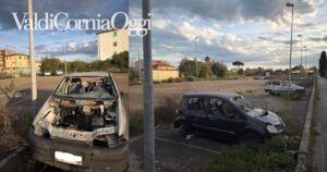 Auto abbandonate e distrutte nel piazzale