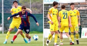 Due momenti della partita fra FolGav e Aquila Montevarchi