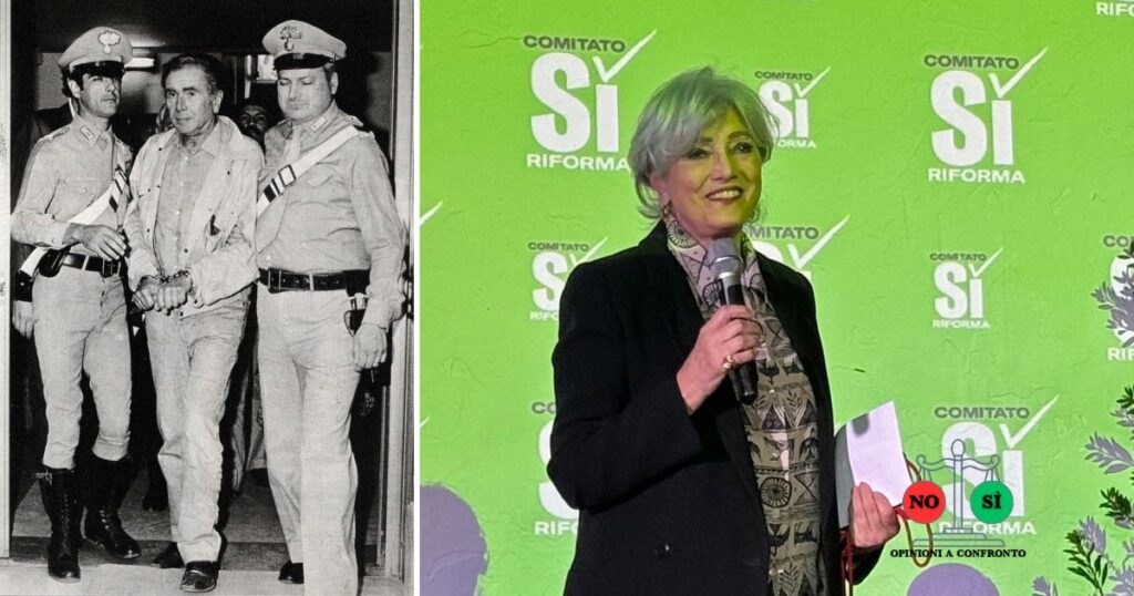 Una foto ormai storica dell'arresto di Enzo Tortora, nel 1983 e Francesca Scopelliti