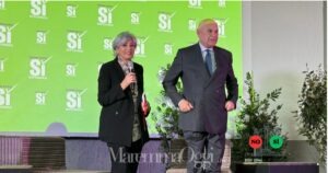 Francesca Scopelliti e Carlo Nordio sul palco della sala Eden