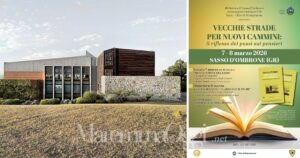 Il monastero di Siloe e la locandina sulla presentazione del libro di Paolo Ciampi