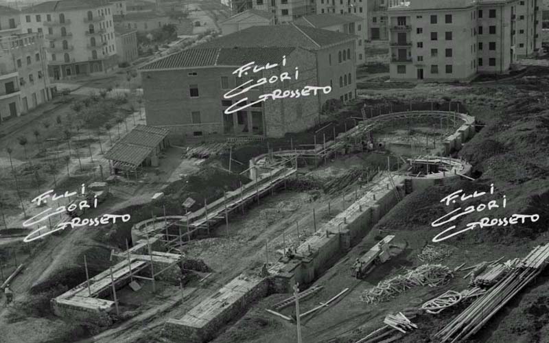 La costruzione del Sacro Cuore (foto Archivio Foto Gori)