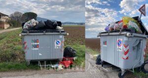 Cassonetti stracolmi nella zona di Roselle