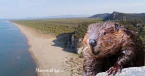 La spiaggia di Collelungo e un castoro