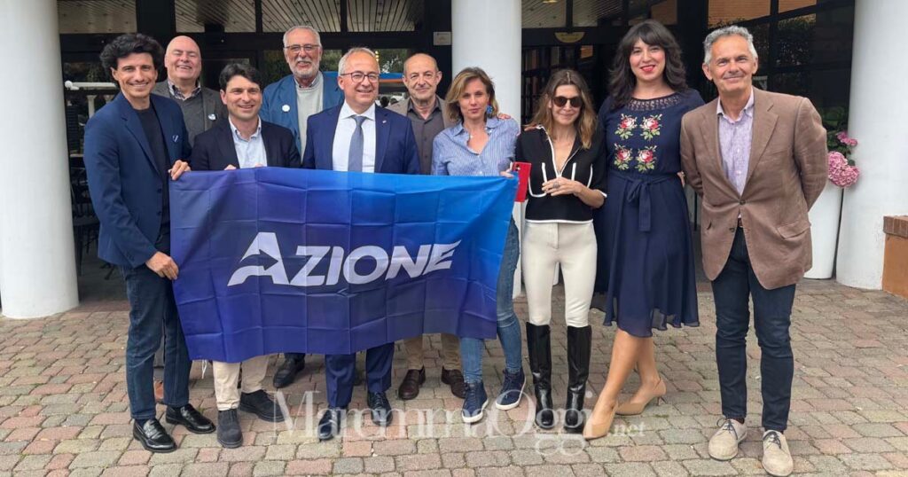 Giacomo Cerboni con Francesco Grassi, l'onorevole Sottanelli e gli altri iscritti e simpatizzanti di Azione a Grosseto