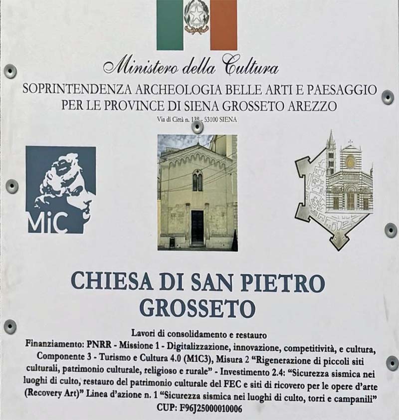 Il cartello dei lavori