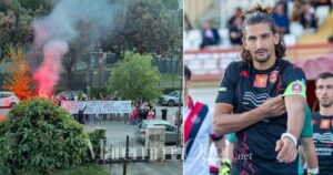 I tifosi sotto casa di Riccardo Cretella