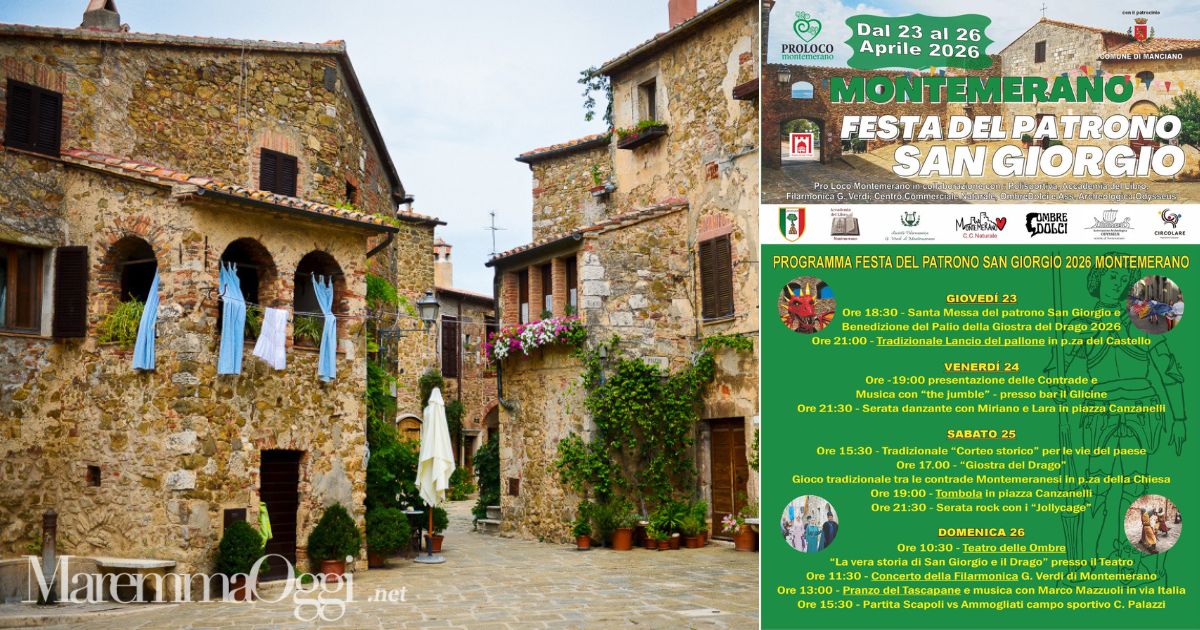 La locandina dell'evento organizzato dalla proloco di Montemerano