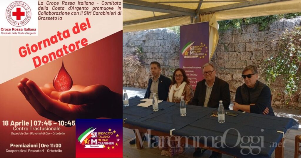 Un momento della cerimonia per la giornata del donatore ai Pescatori di Orbetello