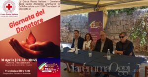 Un momento della cerimonia per la giornata del donatore ai Pescatori di Orbetello