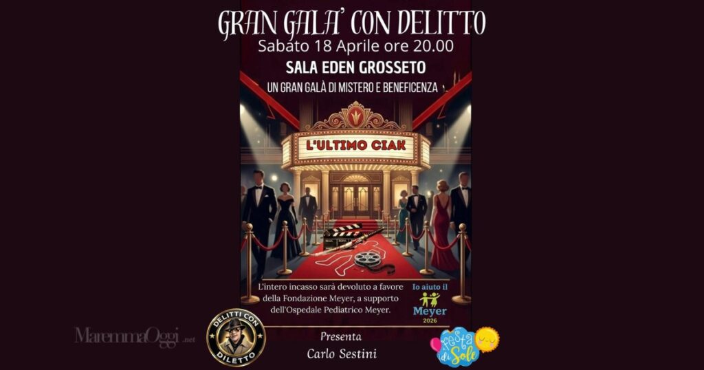 Cena con delitto in beneficenza per il Meyer il 18 aprile alla sala Eden