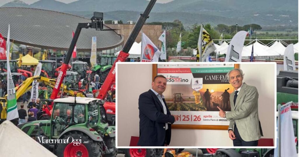 Il presidente Paolo Rossi, il direttore Carlo Paci e la Fiera del Madonnino, in programma a Grossetofiere dal 24 al 26 aprile