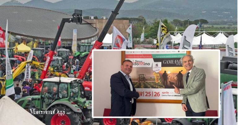 Il presidente Paolo Rossi, il direttore Carlo Paci e la Fiera del Madonnino, in programma a Grossetofiere dal 24 al 26 aprile