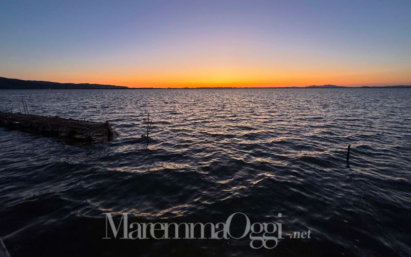 La laguna di Orbetello al tramonto