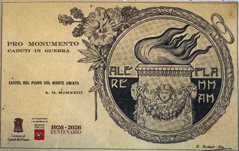 La cartolina sull'evento, che ricalca quella originale del 1926