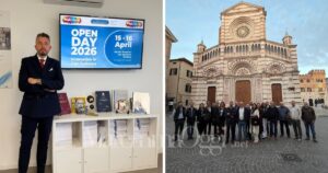 Federico Guidarelli all'Open Day Noxerior e un momento della visita alla città