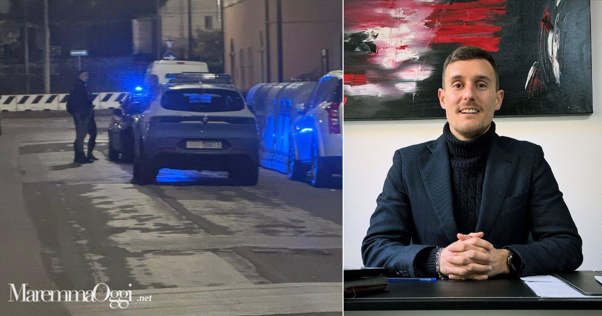 La pattuglia della polizia in via Prile e Leonardo Rosi