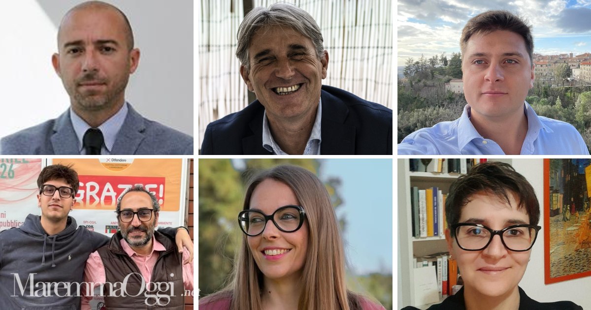 Congressi Pd. In alto Alessio Scheggi, Marco Simiani e Giacomo Termine. Sotto Giannoni e Cento, Alberta Ticciati e Martina Pietrelli