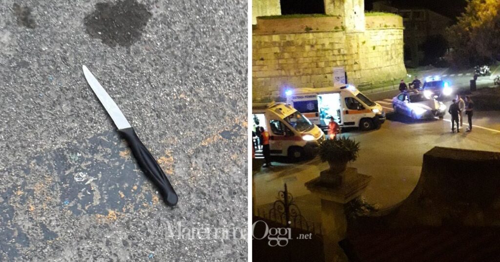 Il coltello trovato in strada in via Lombroso e l'intervento in piazza Verdi