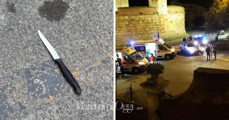Il coltello trovato in strada in via Lombroso e l'intervento in piazza Verdi