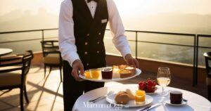 Un cameriere mentre lavora (foto d'archivio)