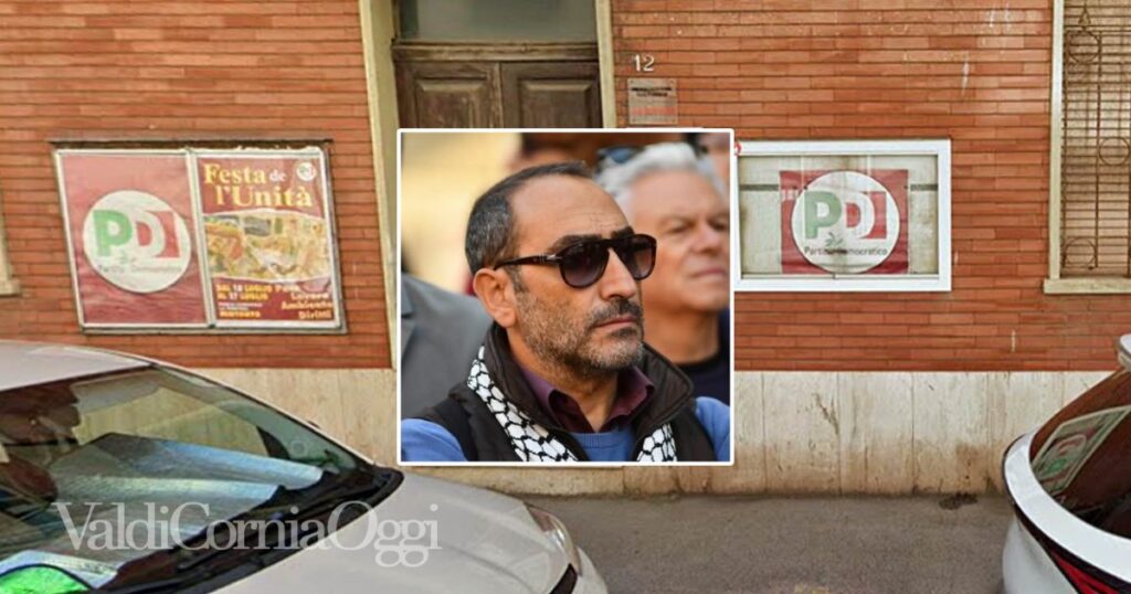 La federazione Pd in via Marco Polo a Piombino e Fabio Cento, segretario uscente dell'Unione comunale