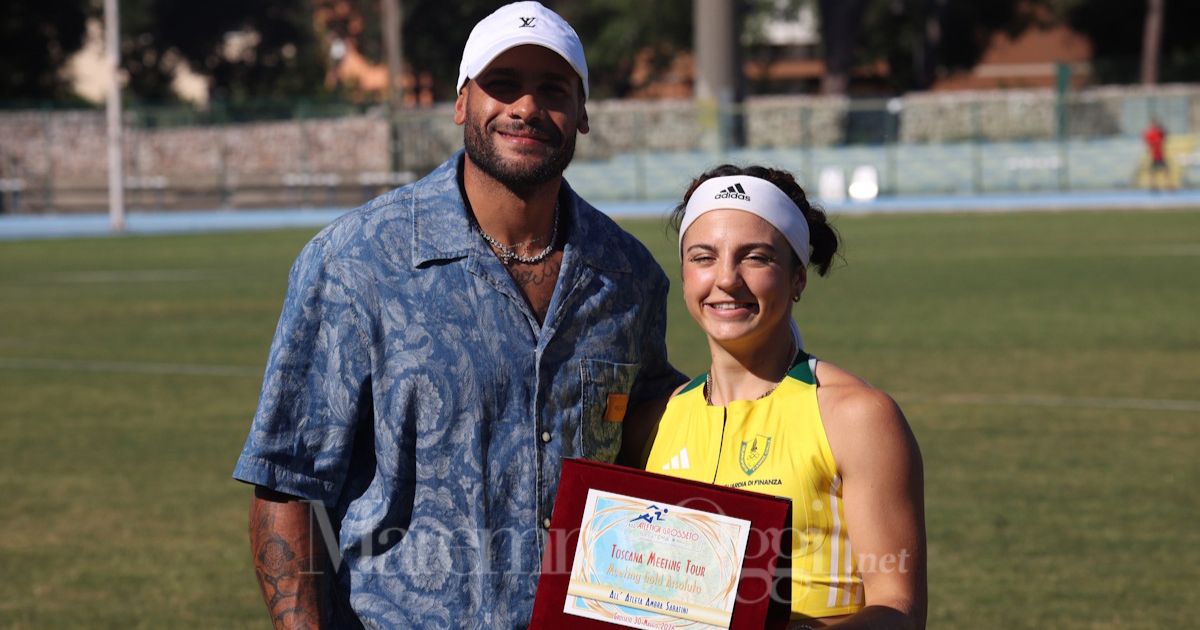 Marcell Jacobs con Ambra Sabatini (Foto OnYouMarks)