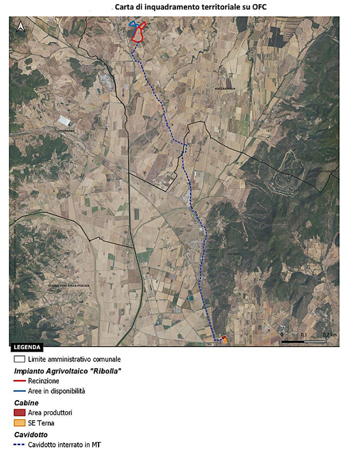 La mappa dell'impianto e del cavidotto