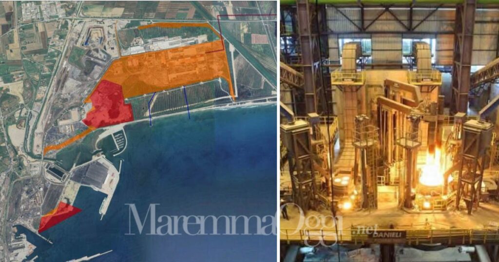 L'area dell'intervento di Metinvest-Adria e un impianto Danieli